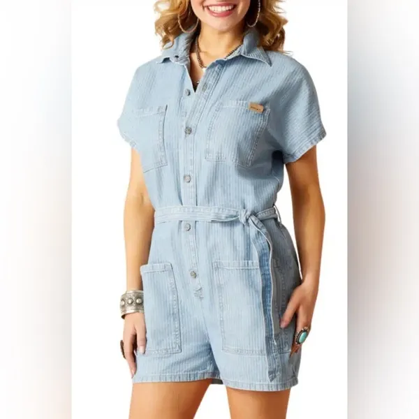NWT Ariat Herringbone Romper sz L - Image 6