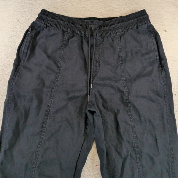 Athleta Cabo Linen Jogger Pants Black Small 658556-01 Drawstring Relaxed Casual - Image 6