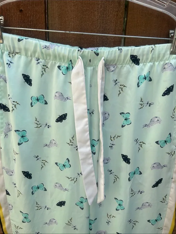 Victoria’s Secret Butterflies And Bunnies Satin Pajama Pants Size Large - Image 5