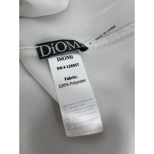 Diomi Reversible Cowl Neck Satin Blouse White Gold‎ Medium NWT - Image 11