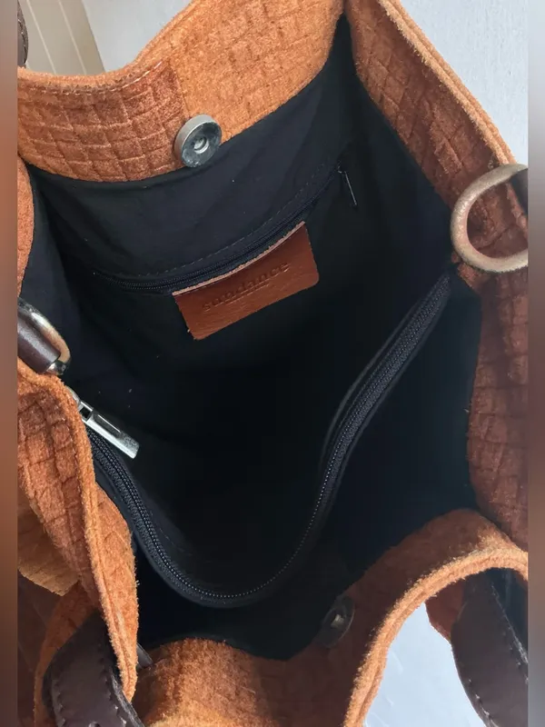 A Rare Sundance Vintage Suede Leather Made In Italy Shoulder Handbag Bag - Image 5