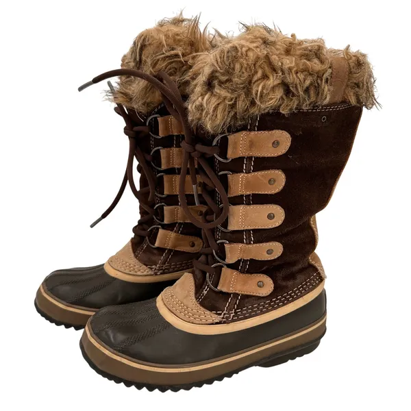 Sorel Women's Brown Leather Joan of Arctic Waterproof Snow Boots Size 5 - Image 7