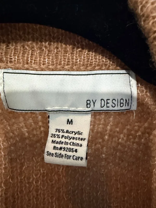 By Design Longline Open Cardigan Sweater Coat Camel Brown Size Medium - Image 8