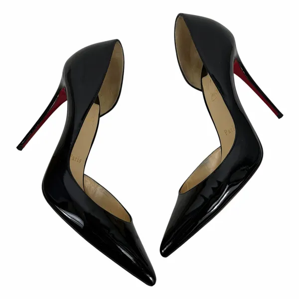 Christian Louboutin Iriza 100 Patent Leather d'Orsay Pump Black Size 39 - Image 8
