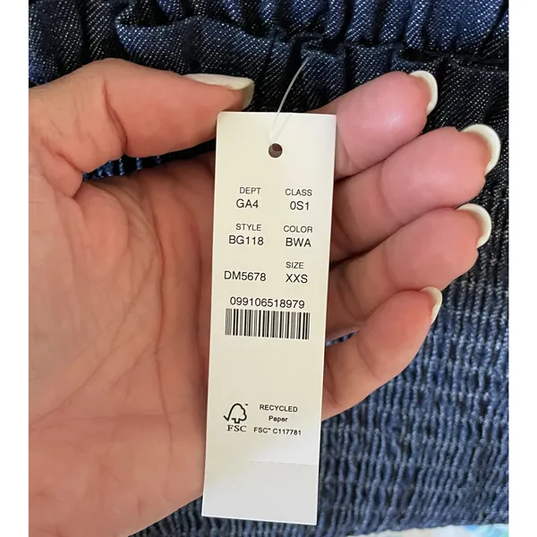 J. Crew Puff Sleeve Denim Mini Dress Denim Blue Size XXS NEW - Image 8