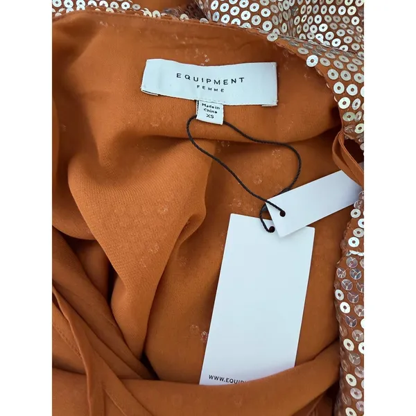 Equipment Femme Sequin Mini Dress Size XS V-Neck Strappy Back NEW - Image 5