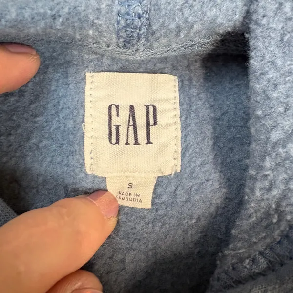 GAP Floral Logo Pullover Hoodie Blue Size S - Image 4