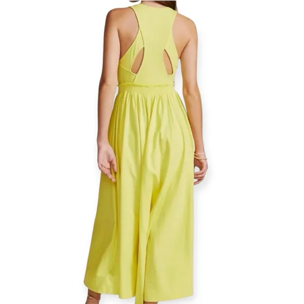 Daily Practice Anthropologie Ribbed Athletic Maxi Dress Size Medium Yellow - Image 2