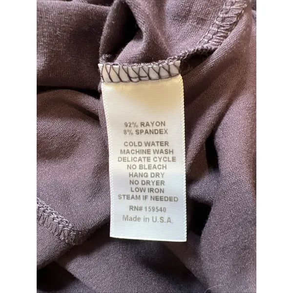 Lisa Bayne Cowl Neck Tunic Top Size XL Plum Purple Lagenlook Artsy Asymmetric - Image 4