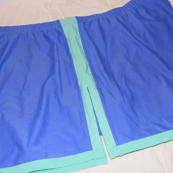 Blair Swim Skirt/Culotte, Blue/Mint Green, Size 26 - Image 4