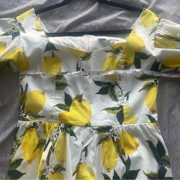 English Factory Lemon Puff Sleeves Mini Dress Size‎ Medium Cotton - Image 10