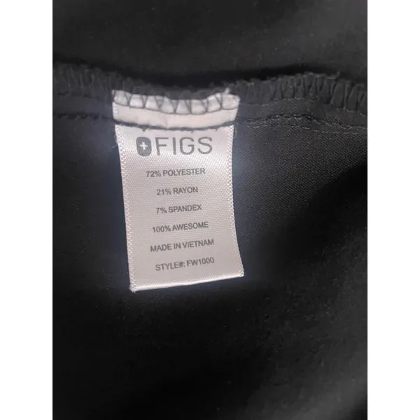 Figs Technical Collection Black V-Neck Scrub Top FW1000 Womens Size XL - Image 8