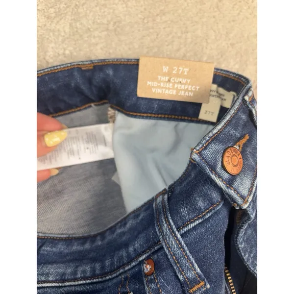 Madewell NWT Womens 27T Curvy Perfect Vintage Jeans Mid Rise Blue - Image 7