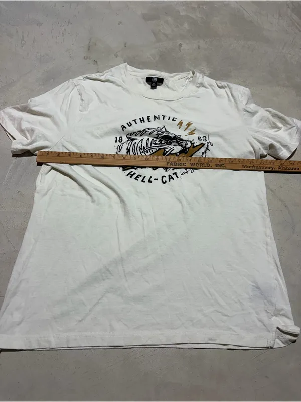 Frye cream Hell-Cat Graphic Crewneck Tee XL - Image 3