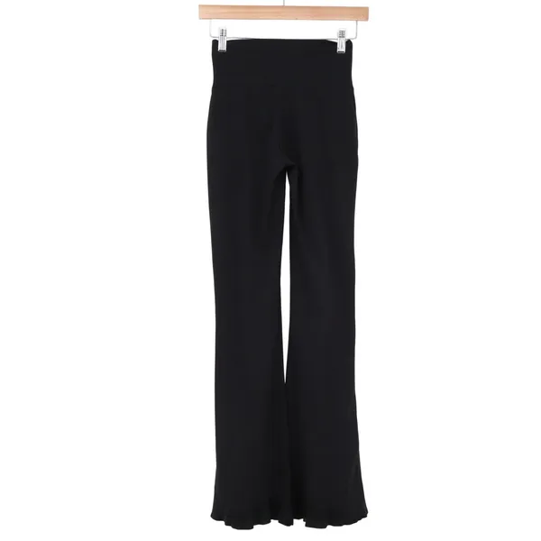 Unbranded Flare Pants Womens XS Crossover High Waist Black Wide Leg Excellent - Image 2