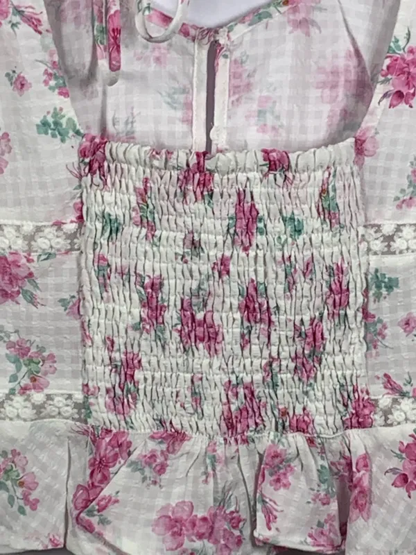 Altar’d State Tank Top XL Pink Floral Lace Peplum Fairycore Cottagecore NWOT - Image 11