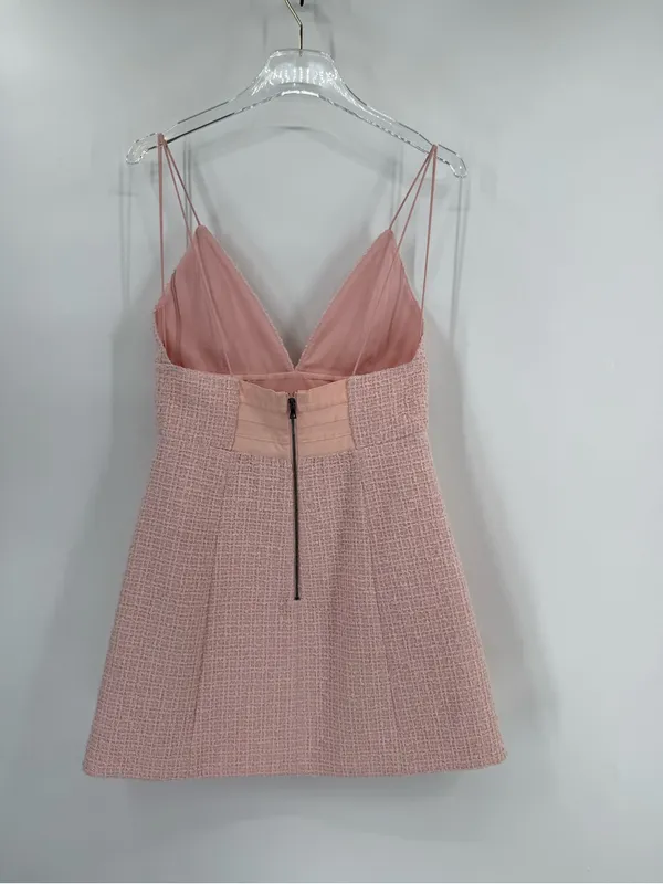 Nwt Alice + Olivia Pink‎ Lace Carli Tweed Mini Dress Sz 10 - Image 4