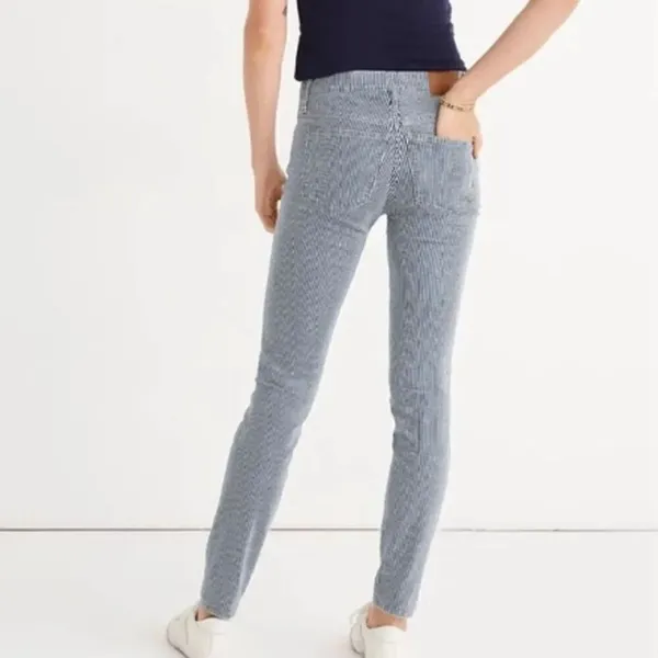 Madewell 9”mid rise piper striped skinny jeans 32 - Image 2
