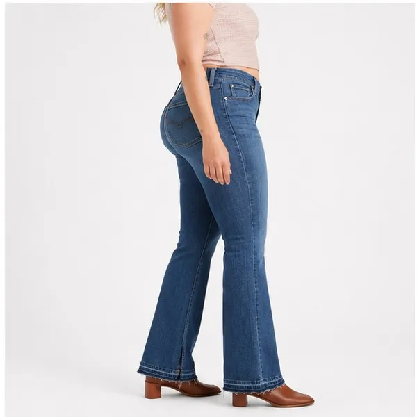 Levis 726 Womens Jeans 32x32 Medium Wash High Rise Flare Stretch Denim Blue - Image 2