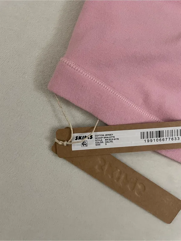 Skims Cotton Jersey Scooped Bralette Halite Pink Seamless Crop Bralette Size S - Image 5
