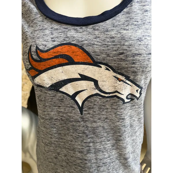 Touch by Alyssa Milano Denver Broncos Gray Short Sleeve Shirt Women's Size M - Image 2