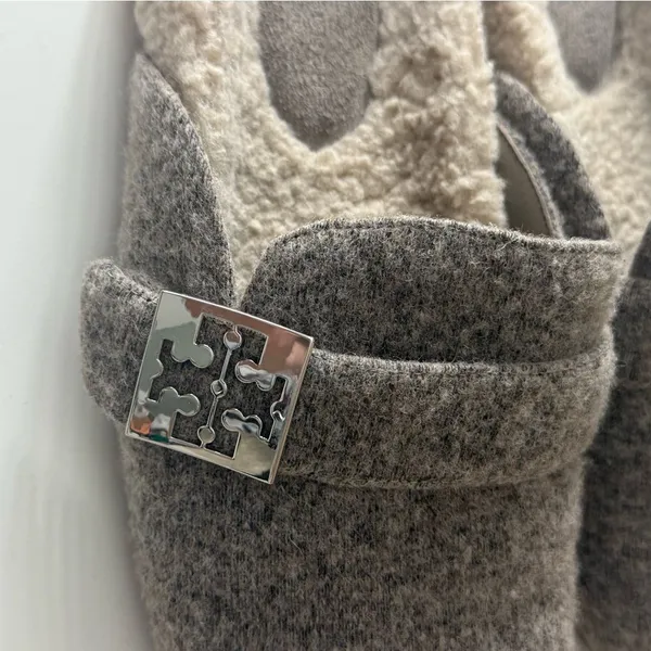 Tory Burch Mellow Shearling Lined Mule in Fog Gray 9 - Image 6
