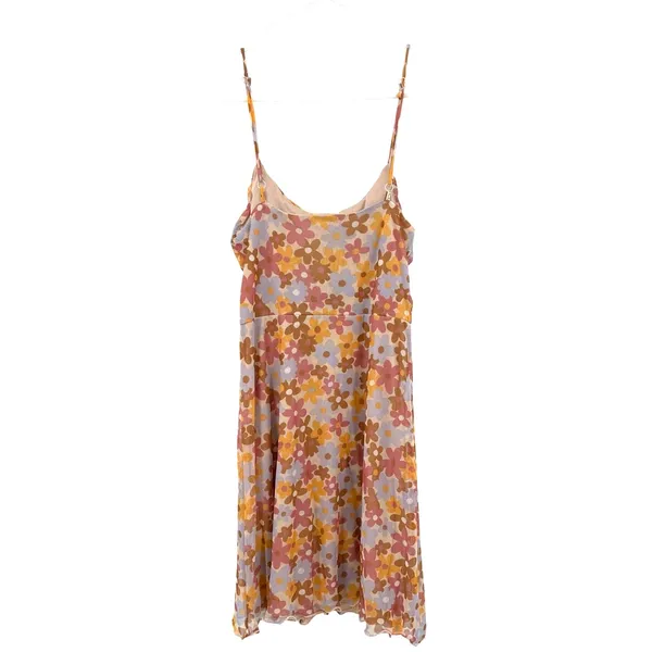 Altar'd State Size XS Sleeveless Mini Dress Floral Flower Print Pink‎ Yellow Tan - Image 2