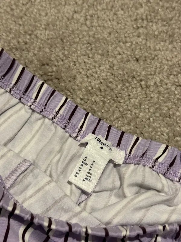 Forever 21 Pinstripe Stripe Pajama Lounge Pants Lilac - Image 3