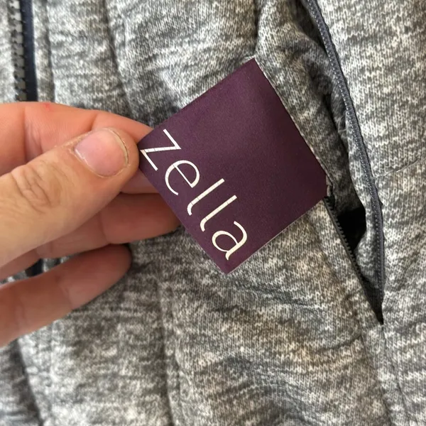 Zella Reversible Quilted Puffer Vest Navy Blue Grey‎ Space Dye Womens Small - Image 3