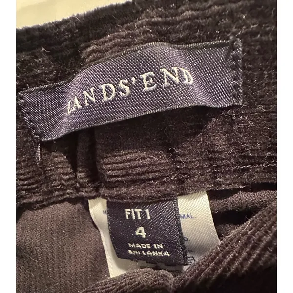 Lands End Black Corduroy Pants Fit 1 Straight Leg Size 4 Fall Trousers Office - Image 3