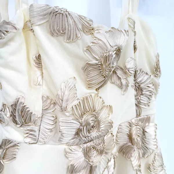 Lulus Truly Inspiring Floral Appliqué Mini Homecoming Dress Women Ivory Coquette - Image 6