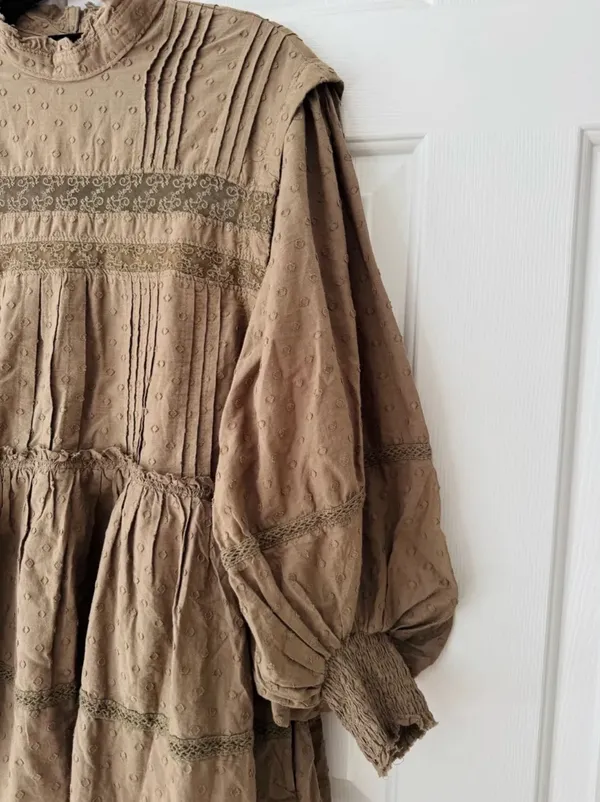 Anthropologie Pilcro Mock-Neck Swing Mini Dress, Size L - Image 14