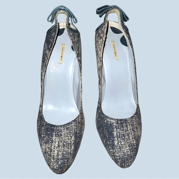 Max studio very nice quality gray denim fabric heels! - Image 4