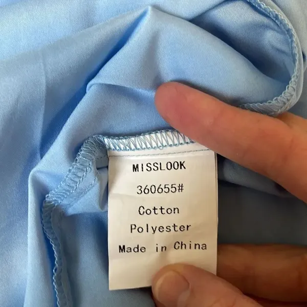 Misslook long sleeve silk like blouse. Size Medium. Button down. - Image 7