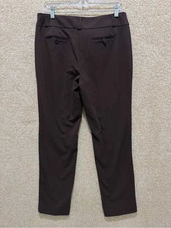 Business slacks size 6 Anne Klein chocolate brown pants‎ belt loops back pockets - Image 2