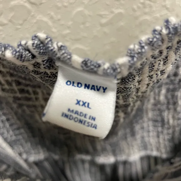 Old Navy Blue Stripe Linen Pantsuit Womens NWT - Image 3