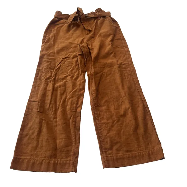 JCrew Paperbag High Rise Wide Leg Crop Twill Pants Terracotta Women’s size 6 - Image 16