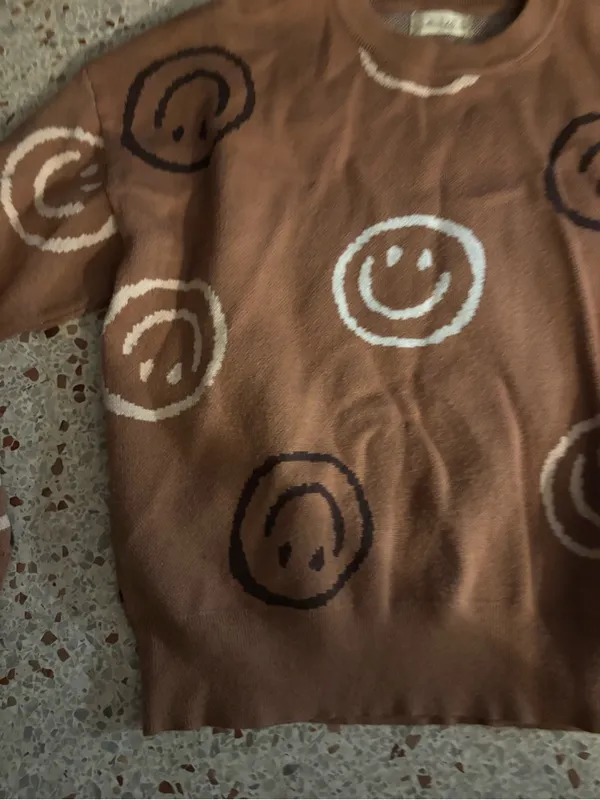 Altar’d State Smiley Face Oversized Sweater Women’s Size XS - Image 3