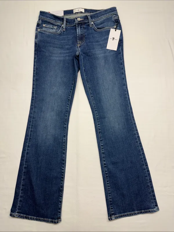 7 For All Mankind The Original Bootcut Low-Rise Women's Dark Blue Jeans - Image 4