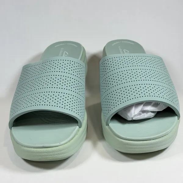 Clarks Size-9W Cloudsteppers Washable Slide Drift Twist Sandals‎ Mint - Image 6
