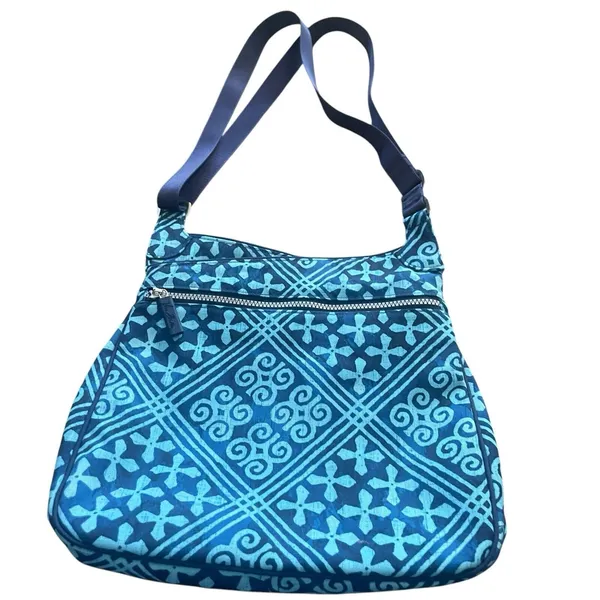 Vera Bradley Y2k Blue Geometric Seatbelt Shoulder Travel Bag Purse‎ - Image 4