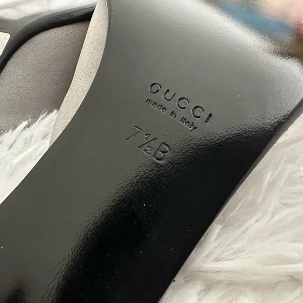 Authentic GUCCI‎ Mule Slides Kitten Stingray Heel Shoes 7.5 7 1/2 - Image 7
