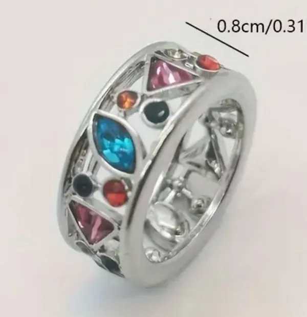 Exquisite Silver Plated Rhinestone Band Size 7 Multiple - Image 3