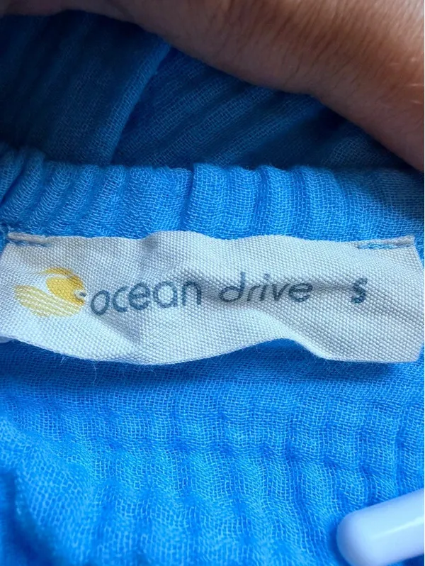 Ocean Drive Blue Gauze Smocked Tiered Maxi Dress Size S - Image 2