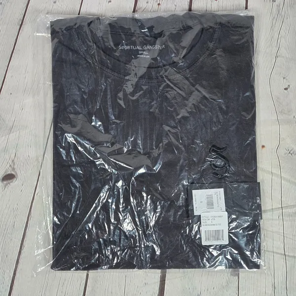 Spiritual Gangster‎ Monogram Short Sleeve T-Shirt Vintage Black S NWT - Image 10