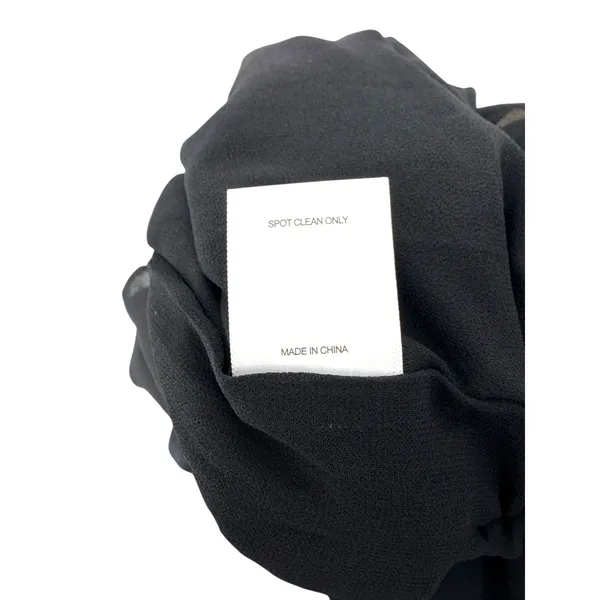 A Loves A Black Velvet V-Neck Midi Dress Feather Shoulder‎ Trim S Glam No Belt - Image 8