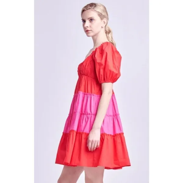English Factory Two Tone Sweetheart Mini Dress Sz. M - Image 2