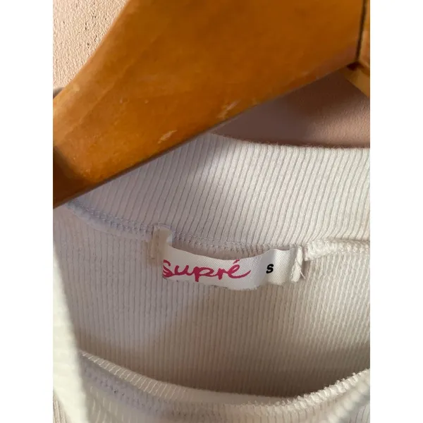 Supré White Mock Neck Crop Top Size S - Image 3