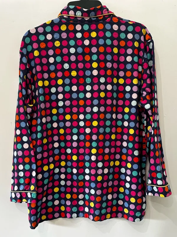 Victoria's Secret Pajama Set M Multi-Color Polka Dot 100% Cotton Button Up Pants - Image 7