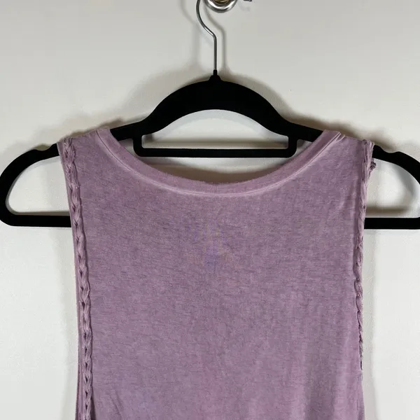 American Eagle Soft & Sexy Tank‎ Top Mauve Purple Braided Trim Sleeveless Large - Image 8